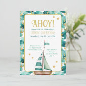 セイルボート航海の誕生日 招待状 (スタンド正面)