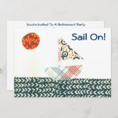 セイルボート退職パーティの招待状 招待状 (正面/裏面)