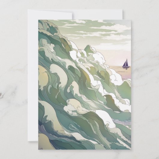 セイルボー航海のト海ア結婚ートブライダルシャワー 招待状 (裏面)