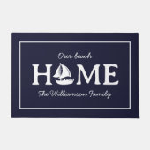 セイルモダンボートホームファミリーネームビーチレイク ドアマット (正面)