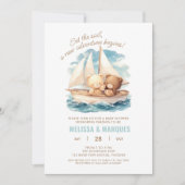 セイル新しい冒険かわいい赤ちゃんシャワー招待状 招待状 (正面)