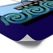 セイル来ビーチ遠くにデコール ポスター (角)