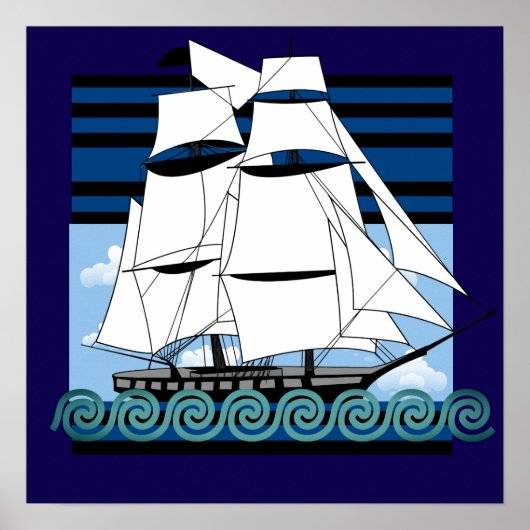 セイル来ビーチ遠くにデコール ポスター (正面)