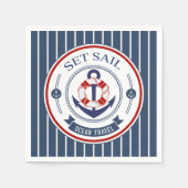 セイル海旅行の設定航海の スタンダードカクテルナプキン (正面)
