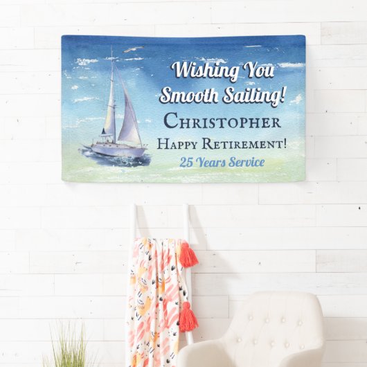 セイル航海のボートウォーター色の退職 横断幕 (インサイチュ)