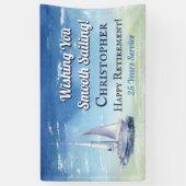 セイル航海のボートウォーター色の退職 横断幕 (縦)