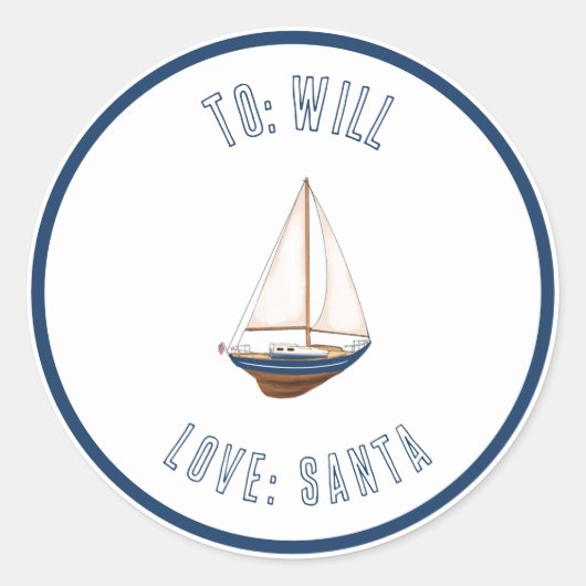 セイル航海のボートカスタムラベルシール ラウンドシール (正面)