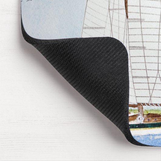 セイル航海のボートシーモノグラムイニシャルマウスパッド マウスパッド (コーナー)