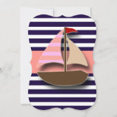 セイル航海のボートビーチブライダルシャワー招待状 招待状 (裏面)