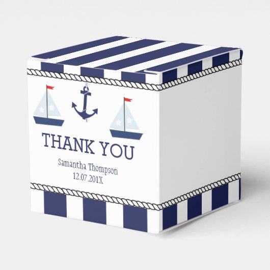 セイル航海のボート赤ちゃんシャワー愛用ボックス フェイバーボックス (正面サイド)