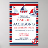 セイル航海のボート1st誕生日 ポスター (正面)