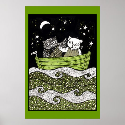 セイル遠くにアートポスター ポスター (正面)