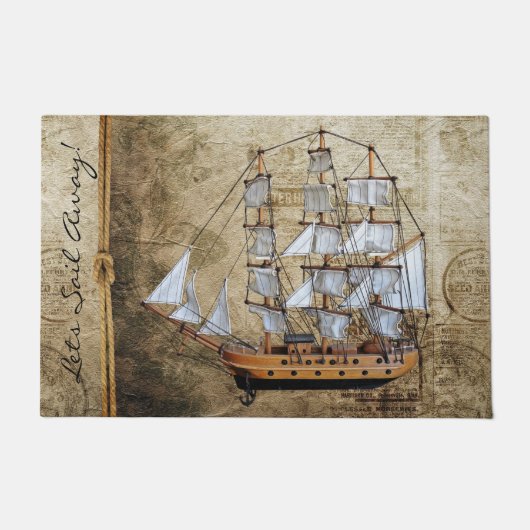 セイル遠くにス航海の- ドアマット (正面)