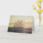 セイル遠くに男らし誕生日 カード (黄色い花)