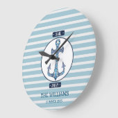 セイル遠くに航海のいかり – コーストパーソナライズされたD ラージ壁時計 (傾斜)