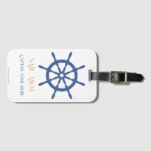 セイル遠くに航海のビーチ船ヘルム ラゲッジタグ (正面横)