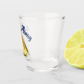 セイル遠くに金ゴールド帆船航海の ショットグラス (右)