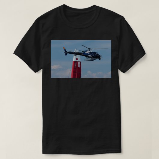 セイルGP 2021 SaintTropez FranceヘリコプターBIPHOTO Tシャツ (デザイン正面)