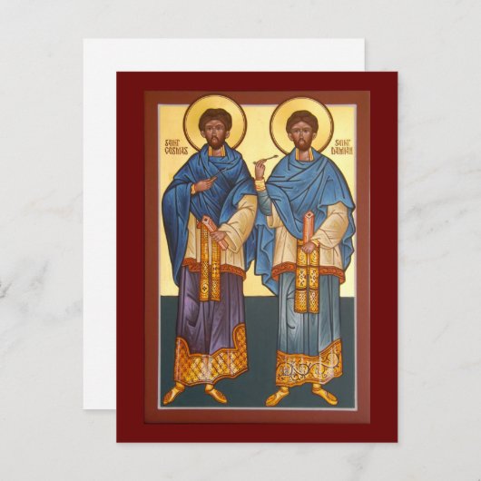 セイントコスマスダミアンアイコン祈りの言葉カード ポストカード (正面/裏面)
