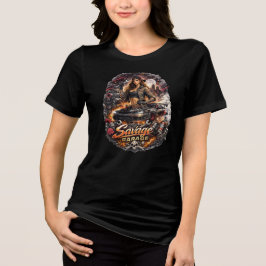 セイヴィッジガレージ カスタム製作 女性メカニック トライブレンドTシャツ