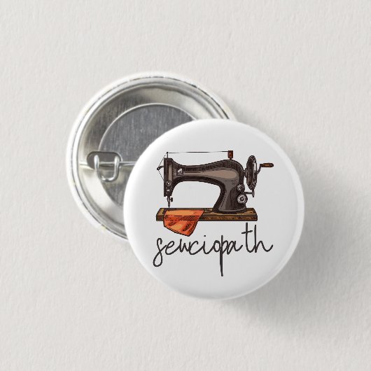 セウシオパス裁縫マシンおもしろい引用文ミニマリスト 缶バッジ (正面&裏面)