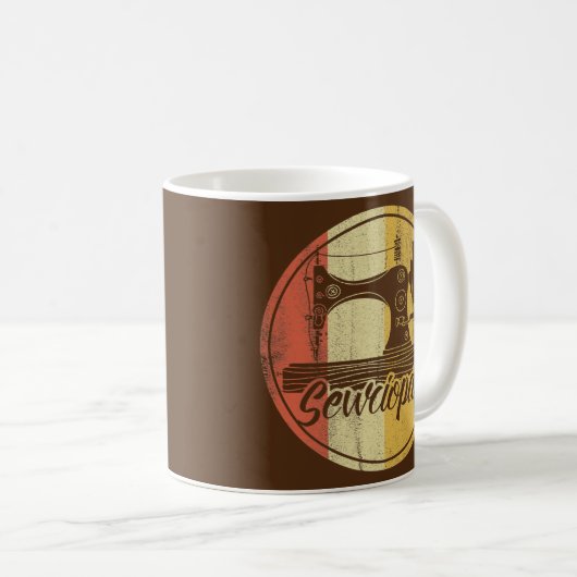 セウシオパス裁縫ラブシームストレス刺繍 コーヒーマグカップ (正面右)