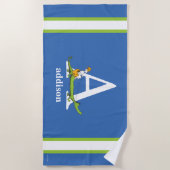 セウス博士のABC：手紙A – 白 |名前の追加 ビーチタオル (正面)