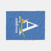 セウス博士のABC:手紙A – 白 |名前の追加 フリースブランケット (正面(横))