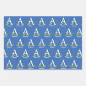 セウス博士のABC：手紙A – 白 |名前の追加 ラッピングペーパーシート (正面3)