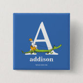 セウス博士のABC:手紙A – 白 |名前の追加 缶バッジ (正面)