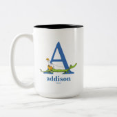 セウス博士のABC:手紙A – 青 |名前の追加 ツートーンマグカップ (左)