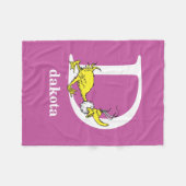 セウス博士のABC：手紙D – 白 |名前の追加 フリースブランケット (正面(横))