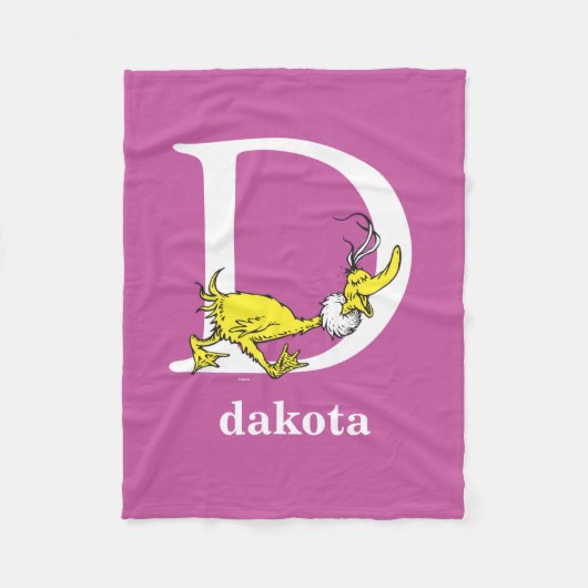 セウス博士のABC：手紙D – 白 |名前の追加 フリースブランケット (正面)