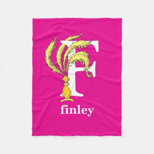 セウス博士のABC：手紙F – 白 |名前の追加 フリースブランケット (正面)