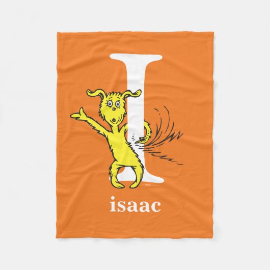 セウス博士のABC:手紙I – ホワイト |名前の追加 フリースブランケット (正面)