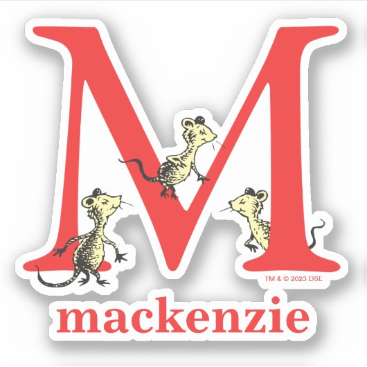 セウス博士のABC:手紙M – 白 |名前の追加 シール (正面)