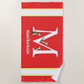 セウス博士のABC：手紙M – 白 |名前の追加 ビーチタオル (正面)