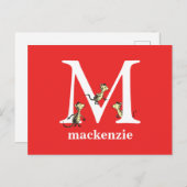 セウス博士のABC:手紙M – 白 |名前の追加 ポストカード (正面/裏面)