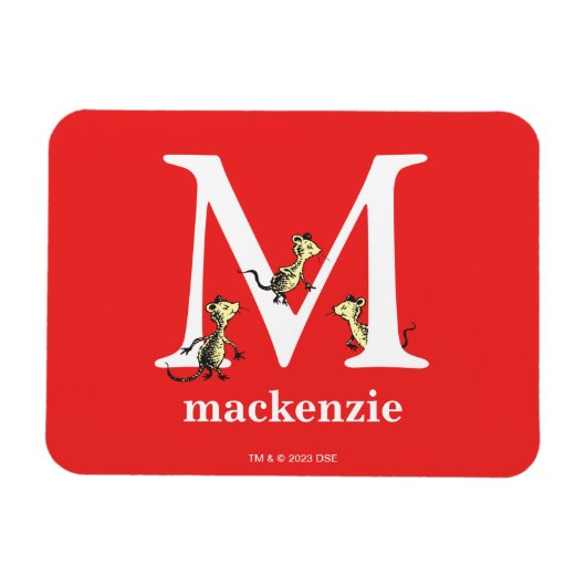 セウス博士のABC:手紙M – 白 |名前の追加 マグネット (横)