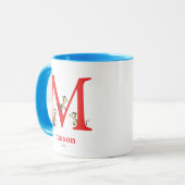 セウス博士のABC:手紙M – 赤 |名前の追加 マグカップ (正面左)