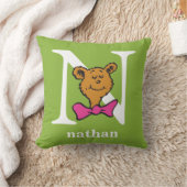 セウス博士のABC:手紙N – 白 |名前の追加 クッション (ブランケット)