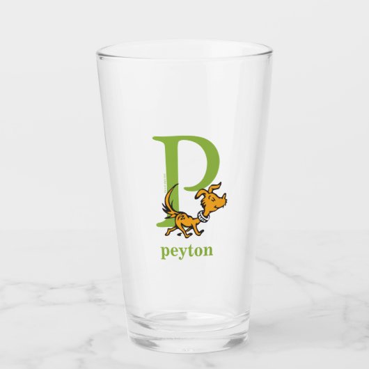 セウス博士のABC：手紙P – 緑 |名前の追加 タンブラーグラス (正面)