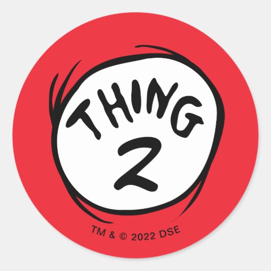 セウス博士 | カスタム Thing One Thing Two ラウンドシール (正面)