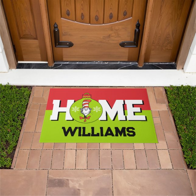 セウス博士 | グライクラシックンチ帽子の猫 ドアマット (室外)