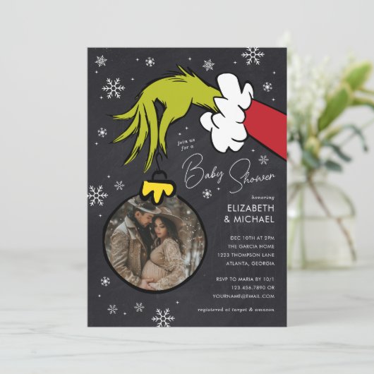 セウス博士 | グラインチカルボードベビーシャワー 招待状 (スタンド正面)