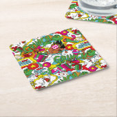 セウス博士 |グラインチパターカラフルン スクエアペーパーコースター (アングル)