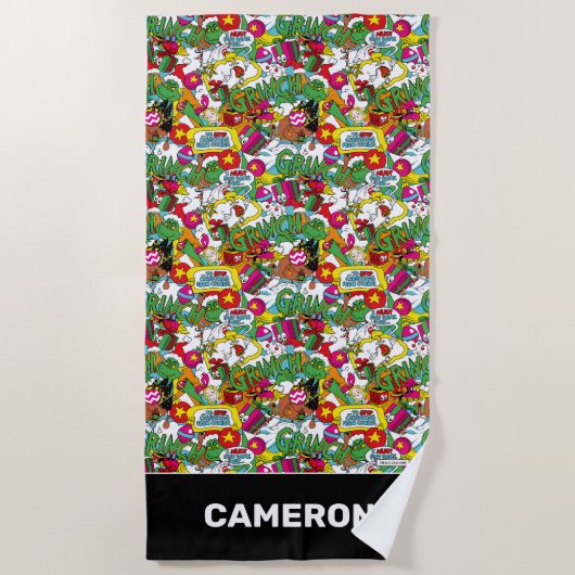 セウス博士 |グラインチパターカラフルン ビーチタオル (正面)