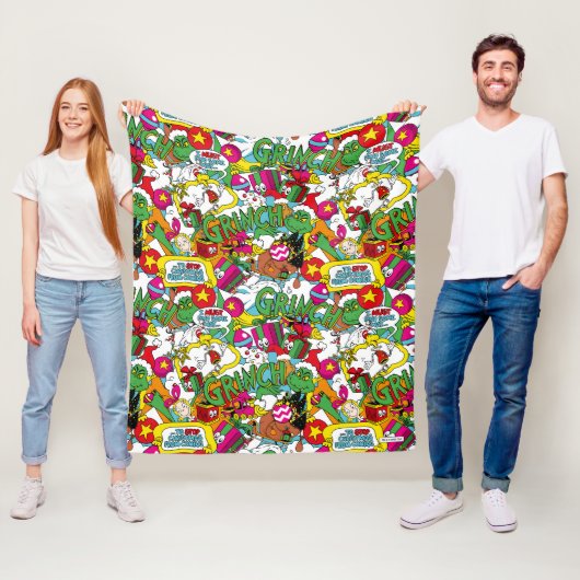 セウス博士 |グラインチパターカラフルン フリースブランケット (インサイチュ)