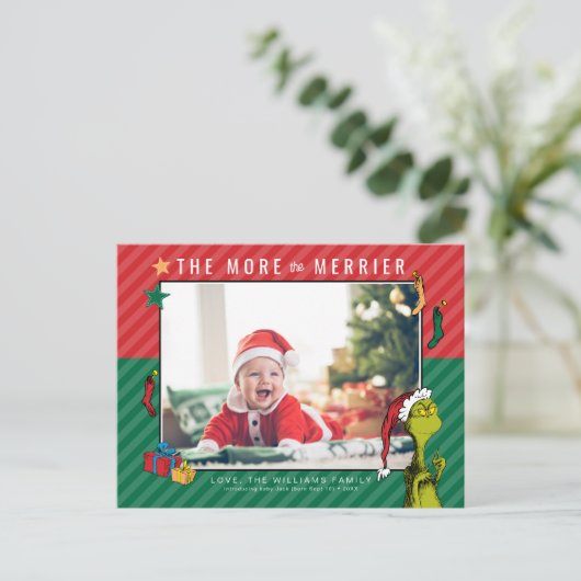 セウス博士 |グラインチ新生児フォトホリデー シーズンポストカード (スタンド正面)