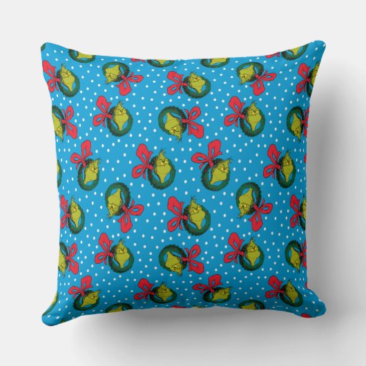 セウス博士 |グラインチ |クリスマスリースパターン クッション (裏面)